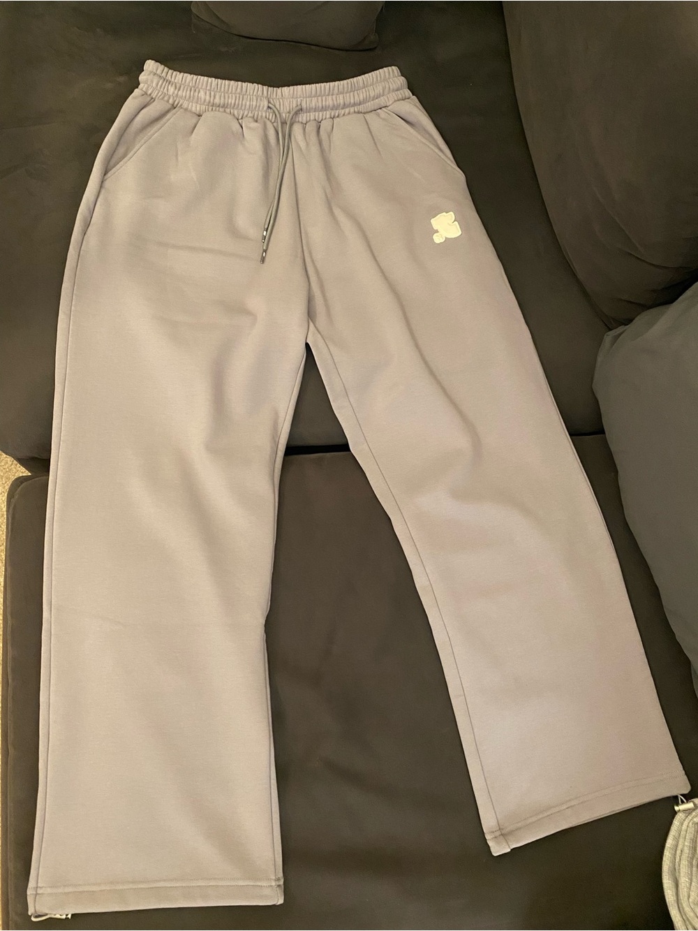 Men's Light Gray Fleece Joggers with Drawstring Waist